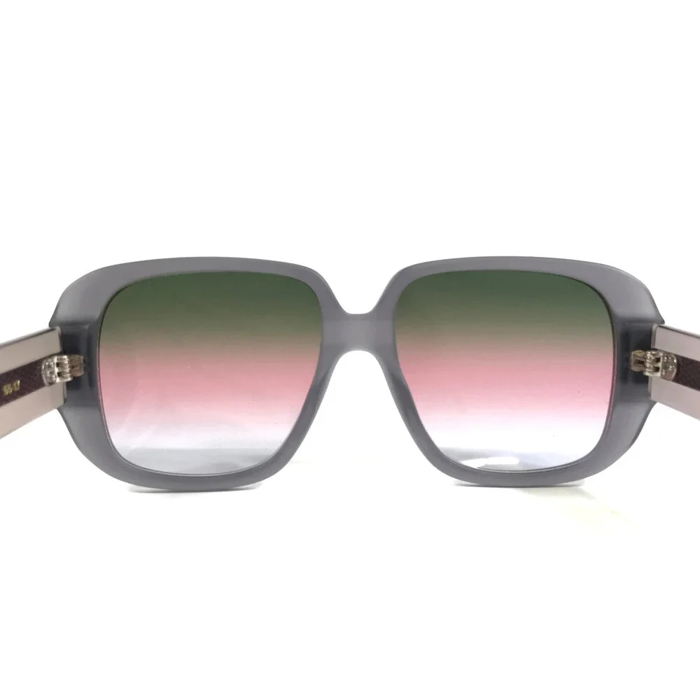 Alfred Kerbs Sunglasses CARI GY Gray Square Frames w/ Gray Pink Gradient Lenses